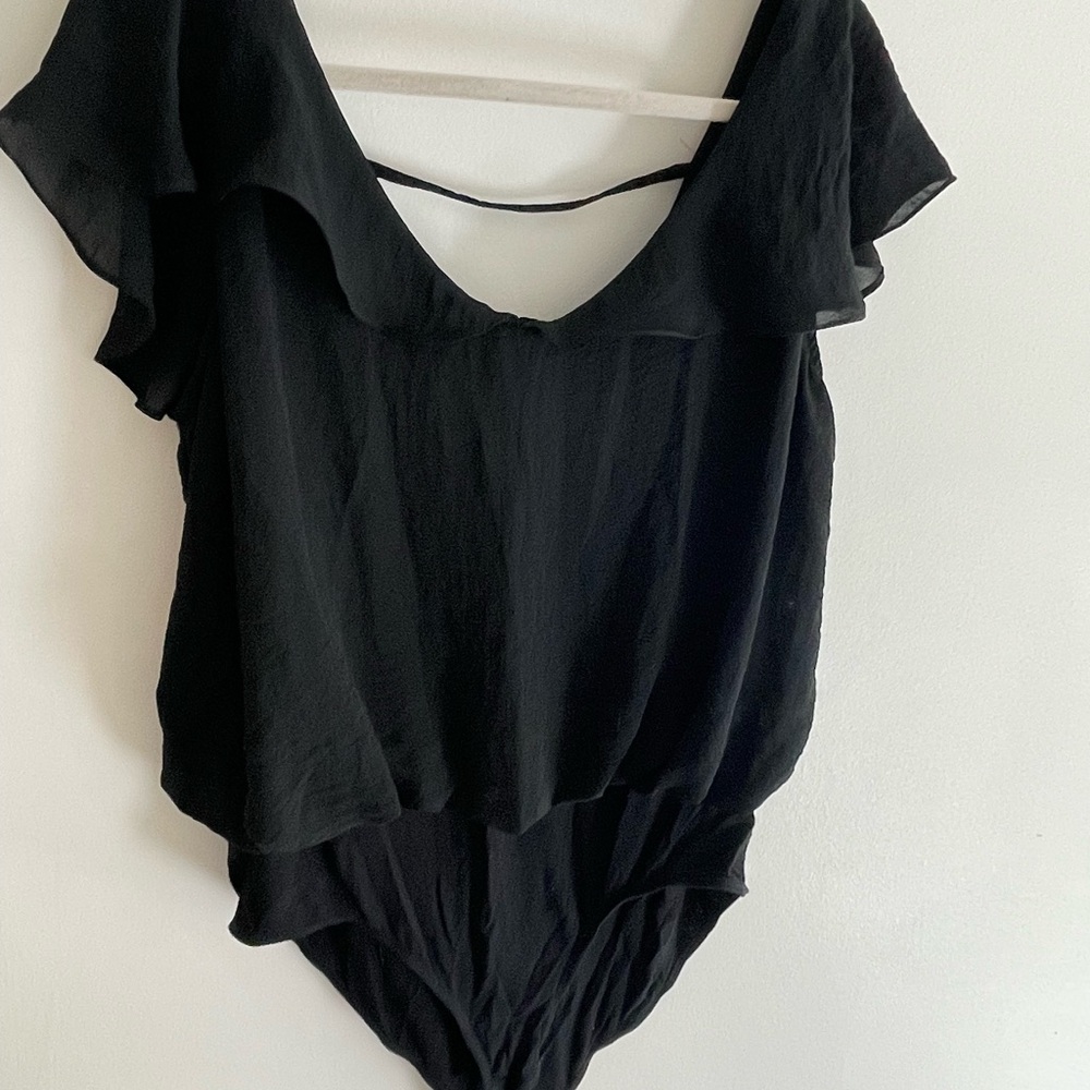 Torrid Black Ruffle Bodysuit